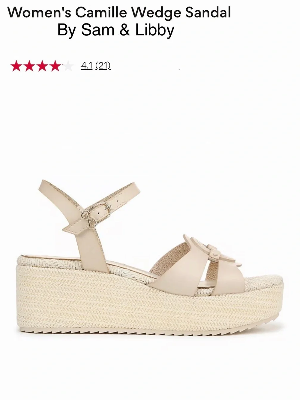 *new* Sam & Libby Beige Platform Espadrille Wedge Sandals